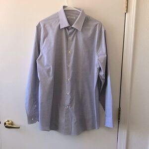 Perry Ellis Portfolio Long Sleeve Button Down Shirt Size L (16-16.5) Gray GUC